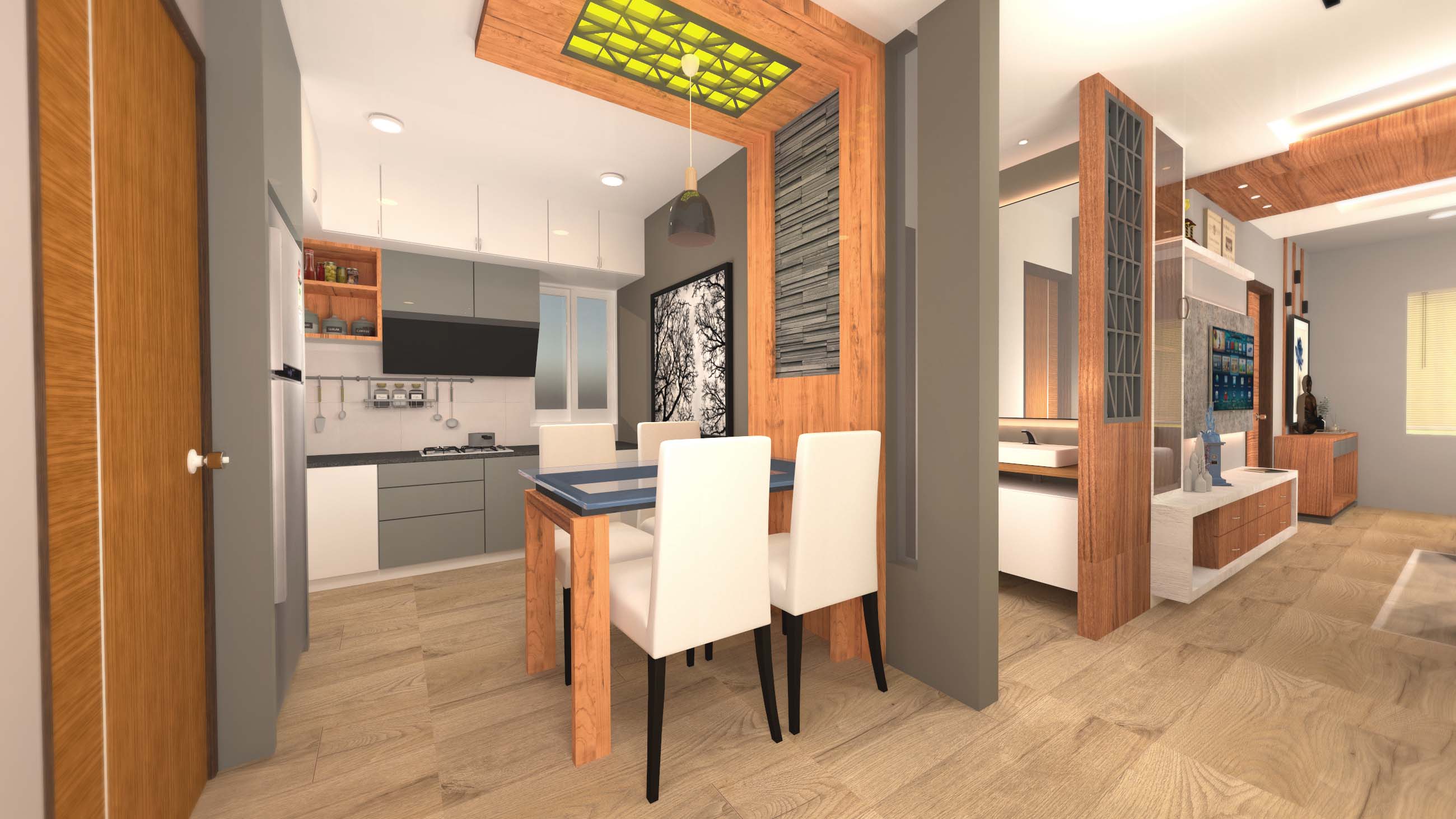 Modern Open Kitchen and Dining